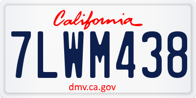 CA license plate 7LWM438