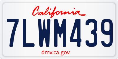 CA license plate 7LWM439