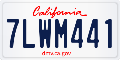 CA license plate 7LWM441