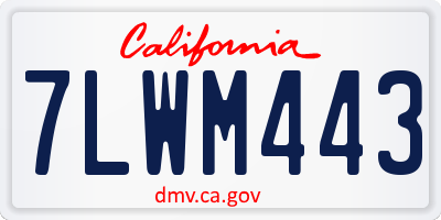 CA license plate 7LWM443