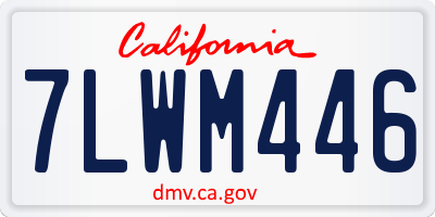 CA license plate 7LWM446