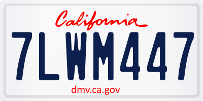 CA license plate 7LWM447