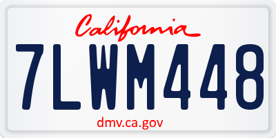 CA license plate 7LWM448