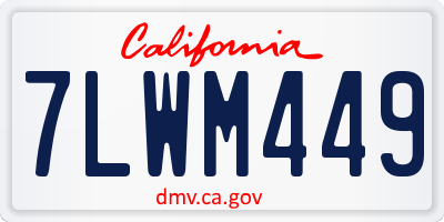 CA license plate 7LWM449