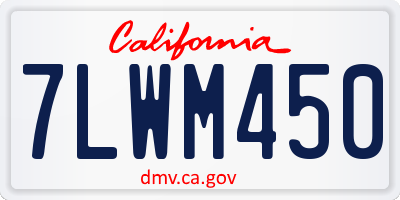 CA license plate 7LWM450