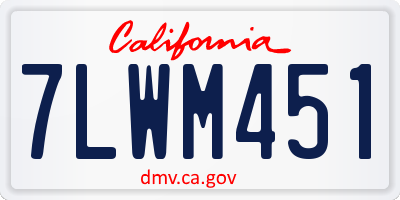 CA license plate 7LWM451