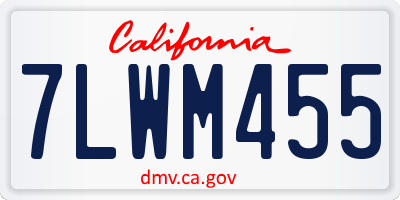 CA license plate 7LWM455