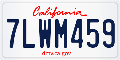 CA license plate 7LWM459