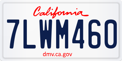 CA license plate 7LWM460