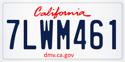 CA license plate 7LWM461