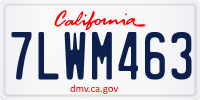 CA license plate 7LWM463