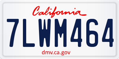 CA license plate 7LWM464