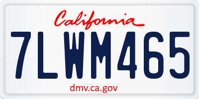 CA license plate 7LWM465