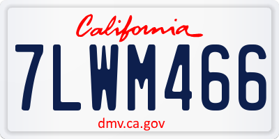 CA license plate 7LWM466