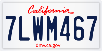 CA license plate 7LWM467