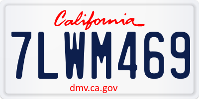 CA license plate 7LWM469