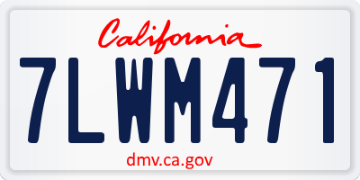 CA license plate 7LWM471