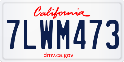 CA license plate 7LWM473