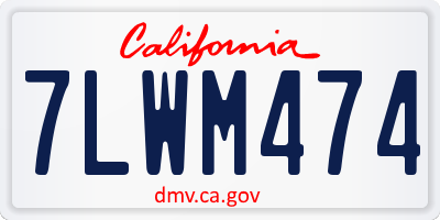 CA license plate 7LWM474