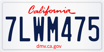 CA license plate 7LWM475