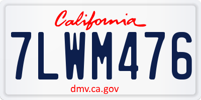 CA license plate 7LWM476