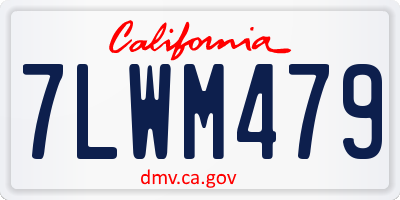 CA license plate 7LWM479