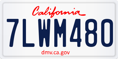 CA license plate 7LWM480