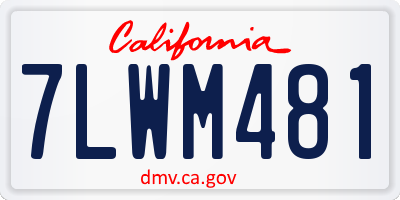 CA license plate 7LWM481