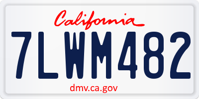 CA license plate 7LWM482