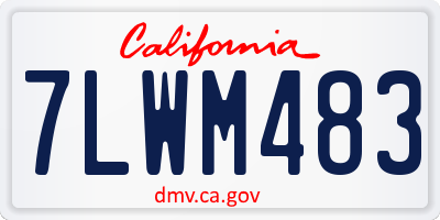 CA license plate 7LWM483