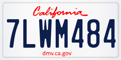 CA license plate 7LWM484