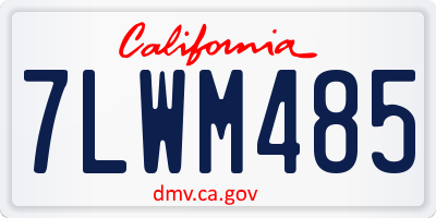 CA license plate 7LWM485