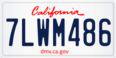 CA license plate 7LWM486