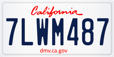 CA license plate 7LWM487