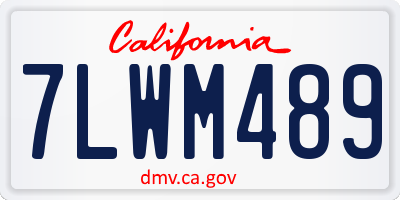 CA license plate 7LWM489
