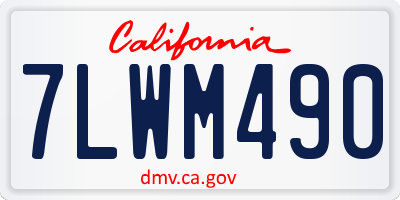 CA license plate 7LWM490