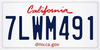CA license plate 7LWM491