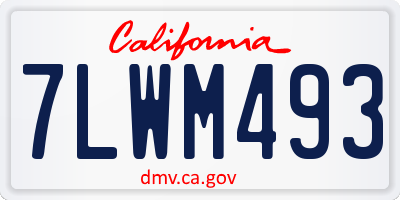 CA license plate 7LWM493