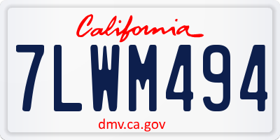 CA license plate 7LWM494