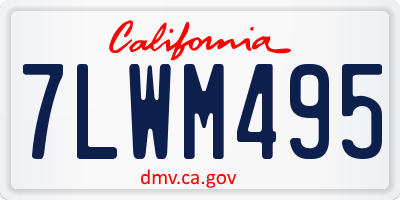 CA license plate 7LWM495