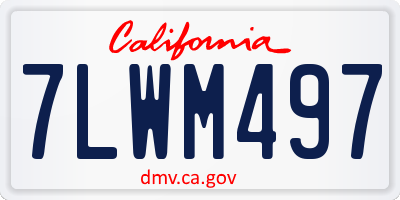 CA license plate 7LWM497