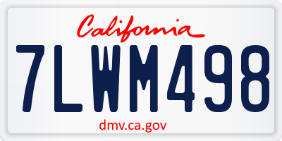 CA license plate 7LWM498