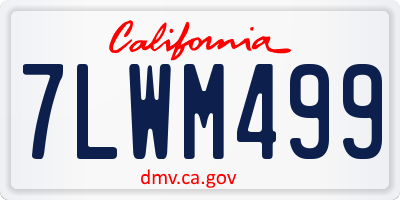 CA license plate 7LWM499