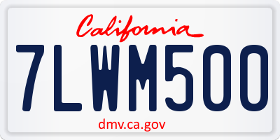 CA license plate 7LWM500