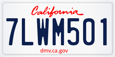CA license plate 7LWM501