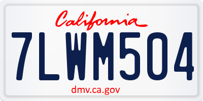 CA license plate 7LWM504