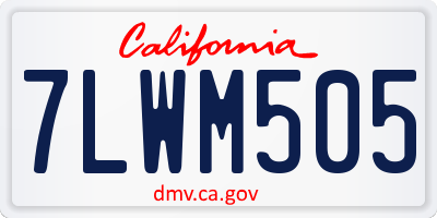 CA license plate 7LWM505