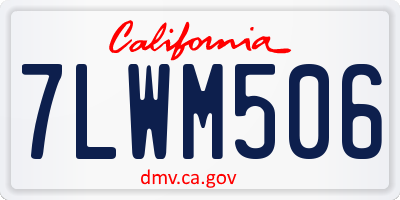 CA license plate 7LWM506