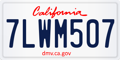 CA license plate 7LWM507