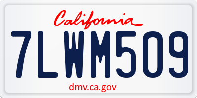 CA license plate 7LWM509